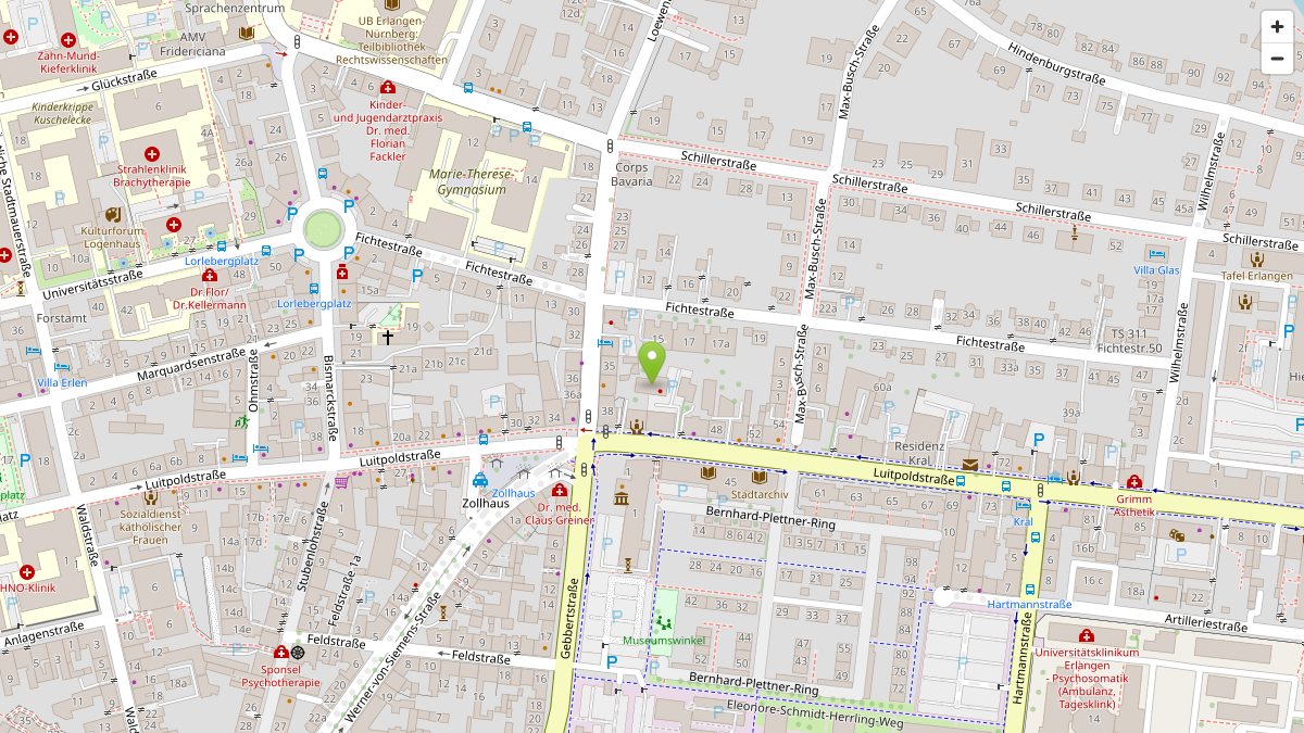Karte: Luitpoldstraße 44A, 91052 Erlangen